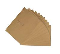 Carpetas de archivos de sobres de papel Kraft A4 Documentos en cartera de papel, Cierre de cadena y botón, Bolsa de organizador de bolsillos de proyecto 10PCS para Oficina Colegio, Marrón