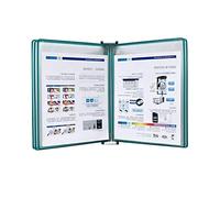 carpetas de archivos, Estante de exhibición catálogo, con 5 bolsillos, sistema referencia montaje en pared, universales capacidad for 10 hojas, carpeta(Green)