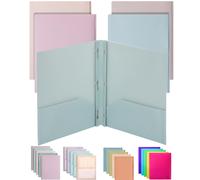 Carpetas de pl stico Mr. Pen con bolsillos y pinzas, paquete de 5, colores pastel apagados, carpetas con bolsillos, cierres para archivos, 2 carp