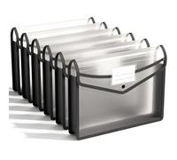 Carpetas de plástico A4 con cierre magnético, Carpeta impermeable documentos con Botón Pulsador, Carpeta Tipo Sobre transparente,para oficina, hogar, escuela y viajes(Negro,6 PCS)