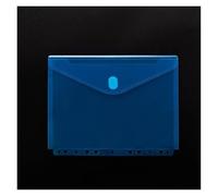 Carpetas de plástico archivos perforadas transparente for documentos A4 Fundas Protector bolsa Suministros oficina Carteras(Blue)
