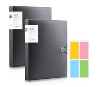 Carpetas de presentación A4, 2 carpetas de proyectos de presentación, 120 bolsillos, carpetas de presentación de documentos con 10 calcomanías autoadhesivas para personas, escuelas, oficinas