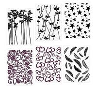 Carpetas de Relieve de Plástico Plantilla de Repujado Carpeta de Repujado Carpeta de Embossing para Sobre de Tarjeta de Papel de álbum de Bricolaje 6 Piezas