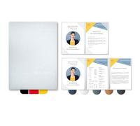 Carpetas de solicitud Esclusiva® Exzellent-plus (5 unidades, 4 unidades, con 2 rieles de sujeción), color plateado