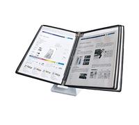 carpetas de varias páginas, Guía de funcionamiento for colgar en la pared del taller fábrica, 5 bolsillos expositores doble cara(Black)