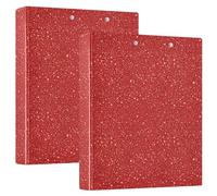 Carpetas estéticas clásicas personalizadas con purpurina roja de 1 1/2 pulgadas, 3 anillos para 200 hojas, carpeta con impresión de anillos redondos, resistente, 12.4 x 10.6 x 2.36 pulgadas, 1 paquete