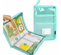 Carpetas Organizador de documentos A4 - Carpeta impermeable de 4 capas con apertura de 180 grados, bolsa de PVC transparente con cremallera for la escuela y la oficina plegadoras(Groen)