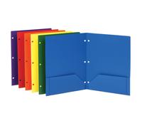 Carpetas Oxford de pl stico resistente con 2 bolsillos, 3 perforaciones, tama o carta, colores surtidos (azul, verde, amarillo, naranja, rojo y m