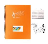 Carpetas para Partituras, Carpeta de Archivos de Música, Tamaño A4 Documento de Nota Musical, Carpeta de Almacenamiento 30 Páginas/60 Bolsillos para Partituras, Dibujos, Documentos (Naranja)