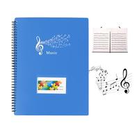 Carpetas para Partituras, Carpeta de Archivos de Música, Tamaño A4 Documento de Nota Musical, Carpeta de Almacenamiento 30 Páginas/60 Bolsillos para Partituras, Dibujos, Documentos (Azul Cielo)