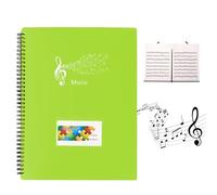 Carpetas para Partituras, Carpeta de Archivos de Música, Tamaño A4 Documento de Nota Musical, Carpeta de Almacenamiento 30 Páginas/60 Bolsillos para Partituras, Dibujos, Documentos (Verde Claro)