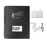 Carpetas para Partituras, Carpeta de Archivos de Música, Tamaño A4 Documento de Nota Musical, Carpeta de Almacenamiento 30 Páginas/60 Bolsillos para Partituras, Dibujos, Documentos (Negro)