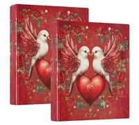 Carpetas personalizadas con diseño de pájaros de dibujos animados de 3 anillos de 1.5 pulgadas con capacidad para 200 hojas, carpeta de recetas con anillos redondos, 12.4 x 10.6 x 2.36 pulgadas, 1