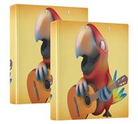 Carpetas personalizadas de dibujos animados de loro amarillo de 1.5 pulgadas, 3 anillos con capacidad para 200 hojas, carpetas de 3 anillos impresos, carpeta de recetas de anillos redondos, 12.4 x