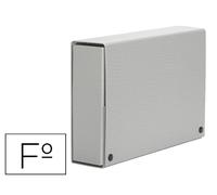 Carpeta Proyectos Pardo folio con 120 mm de lomo de cartón de color gris