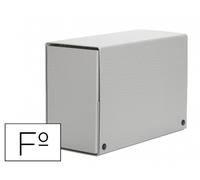 Carpeta Proyectos Pardo Folio Lomo 150 Mm Carton Forrado Gris Con Broche