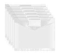 Carpetas transparentes, 6 bolsillos para carpetas, organizador de carpetas con 11 agujeros, tamaño carta, sobres de plástico con cierre a presión y bolsillo para etiquetas, carpetas transparentes para