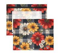 Carpetas transparentes para lápices, perforadora de 3 agujeros para 3 anillas, paquete de 2 unidades, diseño floral de búfalo