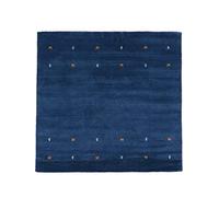 CarpetFine Alfombra de Lana Cuadrada Gabbeh Uni Azúl 150x150 cm | Alfombra Moderna para salón y Dormitorio