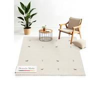 carpetfine Alfombra de Lana Cuadrada Gabbeh Uni Blanco 250x250 cm | Alfombra Moderna para salón y Dormitorio