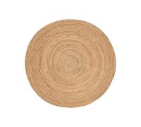 CarpetFine Alfombra de Redonda Yute Nele Beige Beige Ø 120 cm | Alfombra Moderna para salón y Dormitorio