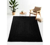 CarpetFine Alfombra de Yute Nele Antracita 80x150 cm | Alfombra Moderna para salón y Cocina