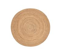 CarpetFine Alfombra de Yute Nele Redonda Color Natural Beige Ø 60 cm Tejido a Mano con Yute | Alfombra Natural Moderna Uni Boho Tejido Plano Redonda para salón, Dormitorio, Pasillo y Cocina
