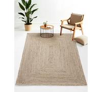 carpetfine Tappeto di Iuta Nele Colore Naturale Talpa 250x300 cm Tessuto a Mano di iuta | Tappeto Naturale Stile Boho Tappeto Rotondo a tessitura piatta per soggiorno, Camera da letto e cucina