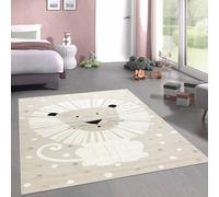 CARPETIA Alfombra de Cuarto de Juegos Alfombra de Cuarto de niños león Lindo Brillante Beige Crema, 120 x 170 cm