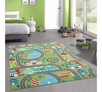 CARPETIA Alfombra de Juegos para Niños - Ciudad & Noria de Ocio - Naturaleza en Verde Tamaño 120x160 cm