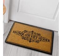 CARPETIA Felpudo de Coco Duradero para Zapatos limpios Home Sweet Home marrón-Beige, 60 x 90 cm