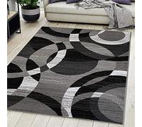 Carpeto Rugs Alfombra Moderna de Diseño Geométrico de Salón Grande de Pelo Corto - Alfombras de Habitación de Matrimonio, Dormitorio y Comedor - Gris - 250 x 300 cm