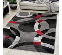 Carpeto Rugs Alfombra Moderna de Diseño Geométrico de Salón Grande de Pelo Corto - Alfombras de Habitación de Matrimonio, Dormitorio y Comedor - Gris 1-180 x 250 cm