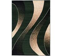 Carpeto Rugs Alfombra Moderna de Salón Grande de Diseño Geométrico de Pelo Corto - Alfombras de Habitación de Matrimonio, Dormitorio y Comedor - Alfombras Salon - Verde - 180 x 250 cm