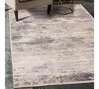 Carpeto Rugs Alfombra Moderna de Salón Grande de Diseño Vintage - Alfombras de Habitación de Matrimonio, Dormitorio y Comedor - Alfombras Salon de Pelo Corto - Gris Beige - 120 x 170 cm