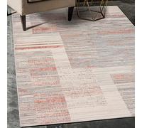 Carpeto Rugs Alfombra Moderna de Salón Grande de Diseño Vintage - Alfombras de Habitación de Matrimonio, Comedor y Dormitorio - Alfombras Salon de Pelo Corto - Crema Salmón - 160 x 220 cm
