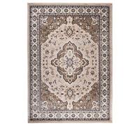 Carpeto Rugs Alfombra Oriental de Diseño Floral de Salón Grande de Pelo Corto - Alfombras de Habitación de Matrimonio, Dormitorio y Comedor - Crema Beige - 160 x 220 cm