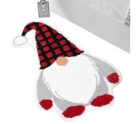 Carpets de Navidad - Tat de Entrada Festivo y No Deslizante, decoración de Suelo de Temporada | Slat de Goma Lavable con diseño de Papá Noel y diseño de Enano para Interiores y Exteriores, Verán