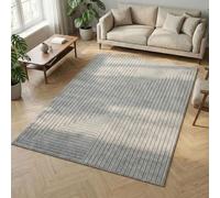 Carpetsale24 Alfombra 160x230 cm Gris, Pelo Corto con Efecto 3D Alto-Bajo, Estilo Boho Escandinavo, para Salón, Dormitorio, Cocina o Balcón