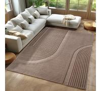 Carpetsale24 Alfombra bohemia, 120 x 170 cm, color beige, suave pelo corto escandinavo con efecto 3D, lavable y de fácil cuidado, alfombra decorativa para salón, dormitorio o dormitorio juvenil