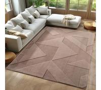 Carpetsale24 Alfombra Bohemio con Diseño Geométrico Beige 240x340 cm, Alfombra Decorativa, Suave y Fácil de Cuidar, Efecto 3D, Alfombra para Salón y Dormitorio, Alfombra Lavable Grande