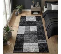 Carpetsale24 Alfombra Corredor Negro, 80 x 150 cm, Runner Moderno Unisex para Sala de Estar, Dormitorio, Comedor, Cocina