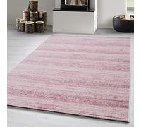 Carpetsale24 Alfombra de 120 x 170 cm, color rosa, pelo corto, monocolor, moderna, para salón, dormitorio, pasillo, cocina, comedor, habitación infantil, fácil de limpiar, suave