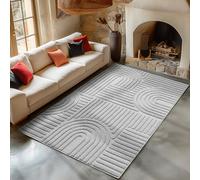 Carpetsale24 Alfombra de Salón 160x230 cm Gris de Pelo Largo Diseño Bohemio escandinavo Efecto Relieve Shaggy Suave Acolchada Resistente Fácil de Limpiar Moderna para Mesa de Centro