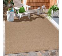 Carpetsale24 Alfombra Exterior Interior Resistente a la Intemperie, Impermeable 120 x 170 cm Beige-3 - Alfombra de Cocina de Tejido Plano, Unicolor - Alfombras Exterior para Balcón, Terraza y Jardín