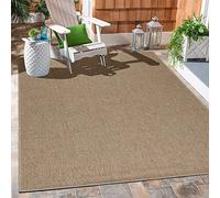 Carpetsale24 Alfombra Exterior Interior Resistente a la Intemperie, Impermeable 160x230 cm Beige-1 - Alfombra de Cocina de Tejido Plano, Unicolor - Alfombras Exterior para Balcón, Terraza y Jardín