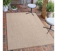 Carpetsale24 Alfombra Exterior Interior Resistente a la Intemperie, Impermeable 60 x 100 cm Beige - Alfombra de Cocina de Tejido Plano, Unicolor - Alfombras Exterior para Balcón, Terraza y Jardín