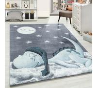 Carpetsale24 Alfombra Infantiles, Color Azul, diseño de Dinosaurio, 111156, Alfombra Rectangular, Alfombras habitación Infantil-habitación bebé, 200 x 290 cm