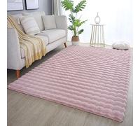 Carpetsale24 Alfombra Pelo Largo, Suave, Esponjosa, Antideslizante, Rectángulo, Para Salón y Dormitorio, Lavable en Lavadora, Rosa, 120 x 170 cm