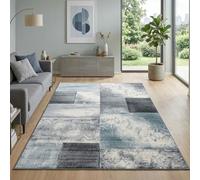Carpetsale24 Alfombra Salon de Pelo Corto 120 x 170 cm Azul-2 - Alfombras de Habitacion diseño a Cuadros Sala de Extrasuave - Moderna Alfombra Dormitorio, Alfombra Cocina, Tapete Sala